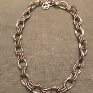 Trifari 17 inch choker style silver tone necklace